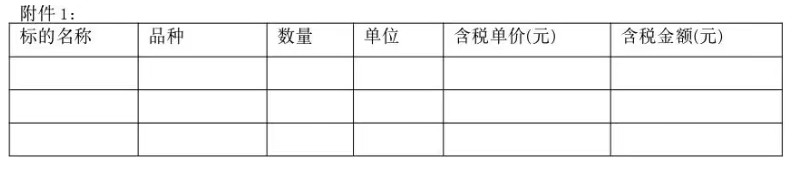 水产品采购合同模板附件表格